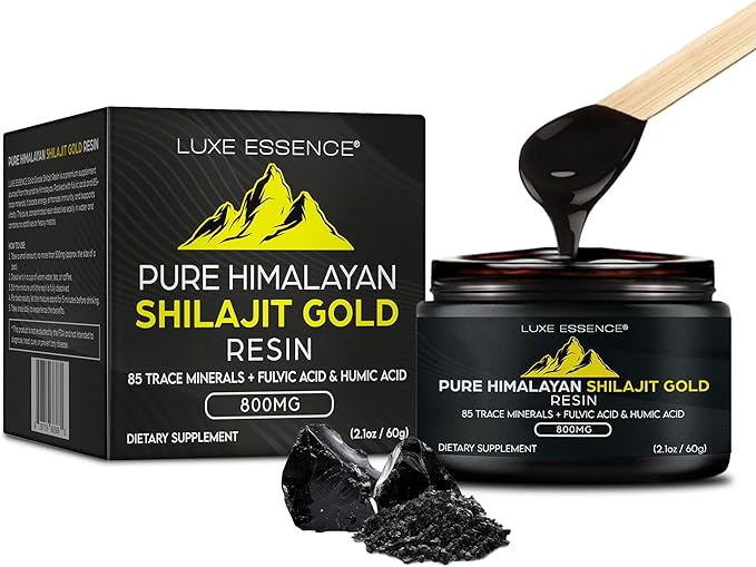 Pure Himalayan Organic Shilajit Resin – 800mg Gold Grade Shilajit – Natural & Authentic with 85+ Trace Minerals & Fulvic Acid – Premium Quality Supplement – 60 Grams (60 Gram)