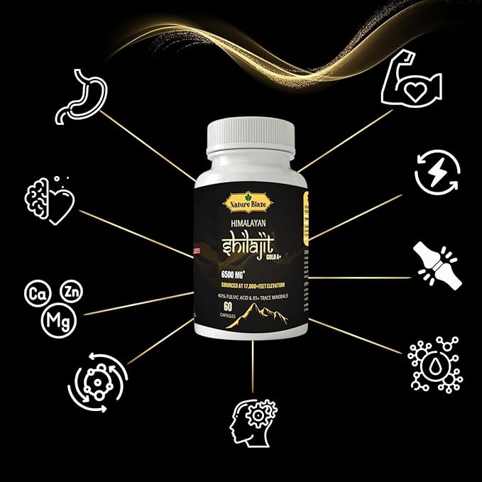Pure Organic Himalayan Shilajit Capsules for Men & women (60 Capsules Pack of 1)