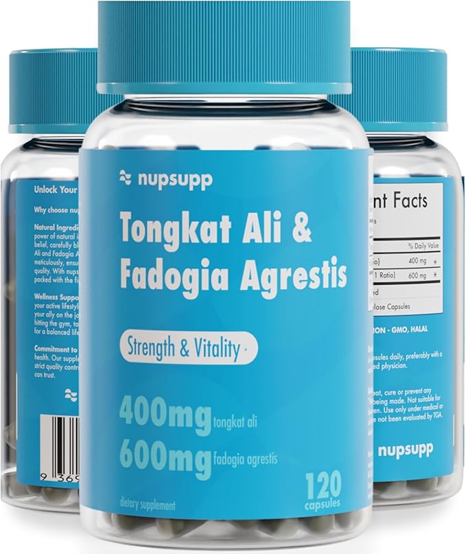 Tongkat Ali and Fadogia Agrestis 17,000mg Supplement - 120 Capsules - 2 Months Supply - 400mg Tongkat Ali - 600mg Fadogia Agrestis - nupsupp