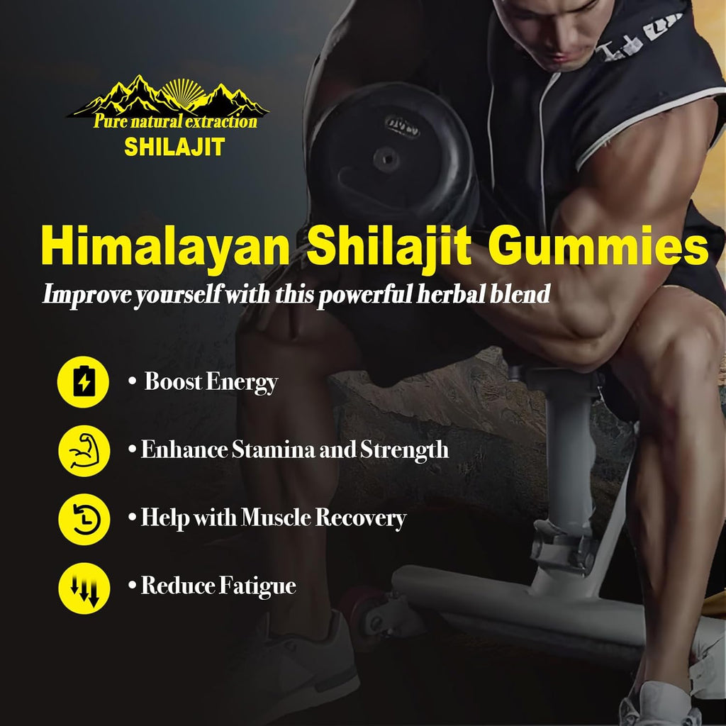 Himalayan Shilajit Gummies for energy, stamina, muscle recovery and fatigue support for men and women