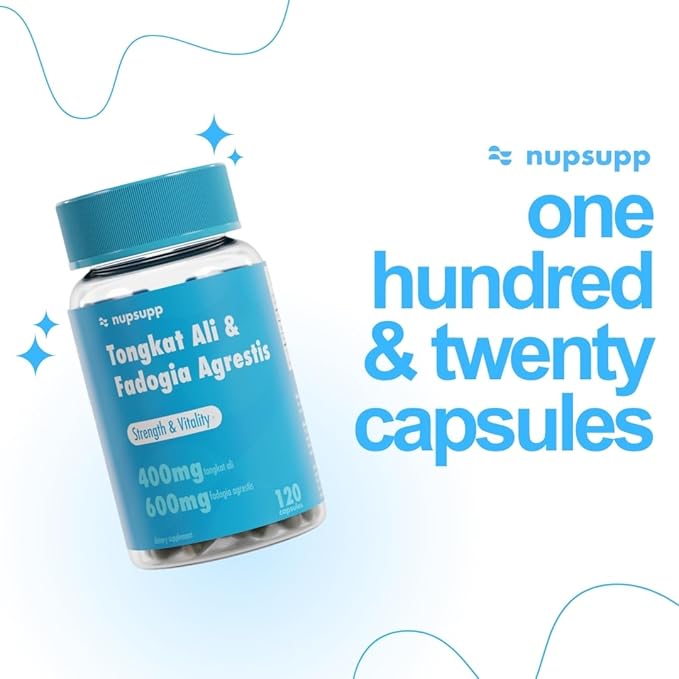 Tongkat Ali and Fadogia Agrestis 17,000mg Supplement - 120 Capsules - 2 Months Supply - 400mg Tongkat Ali - 600mg Fadogia Agrestis - nupsupp